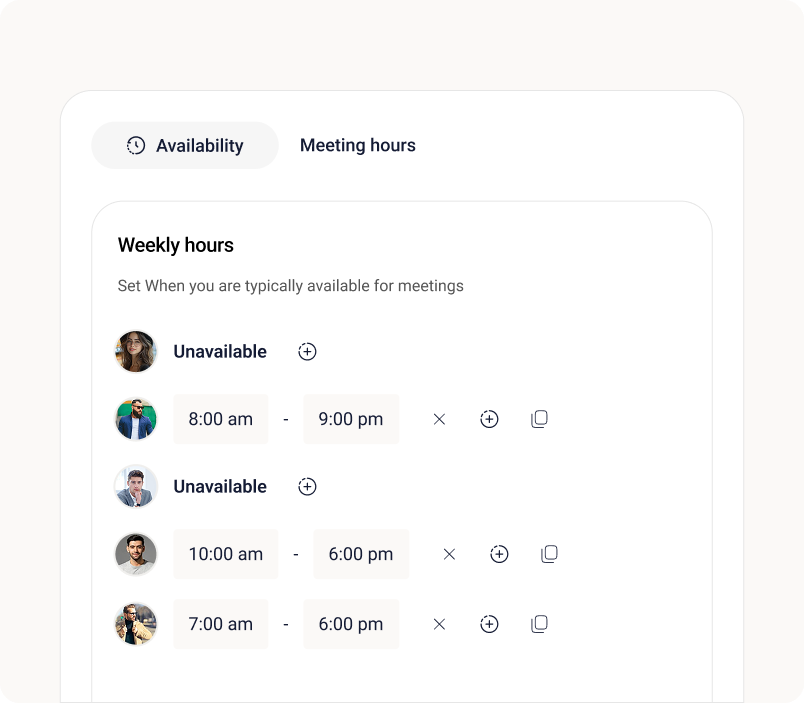 Add your availability