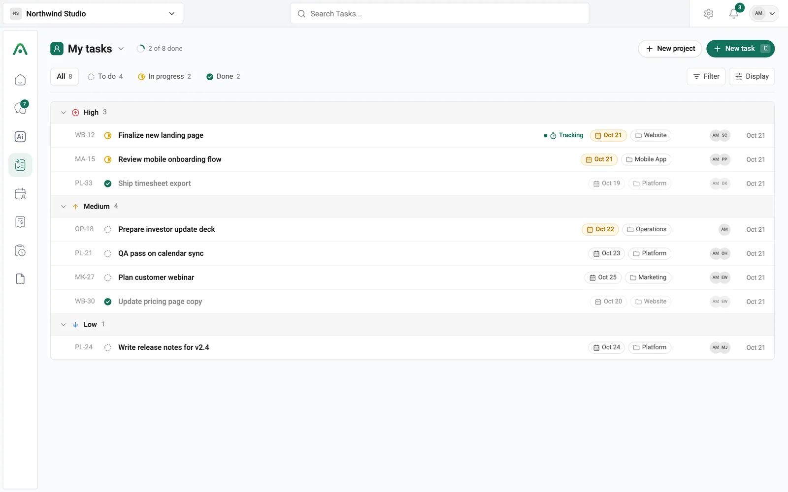 Task Management in Avento